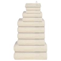 VidaXL 12-delige handdoekenset 360 g/m² 100% katoen crèmekleurig