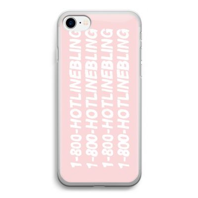 Hotline bling pink: iPhone SE 2020 Transparant Hoesje
