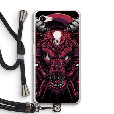 Hell Hound and Serpents: Pixel 3 XL Transparant Hoesje met koord