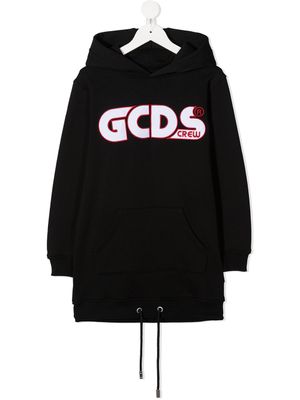 Gcds Kids hoodie long à logo imprimé - Noir
