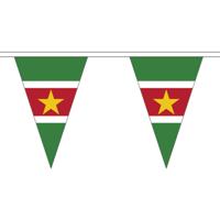 Suriname vlaggenlijn van stof - 500 cm - polyester - landen vlaggetjes - versiering