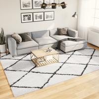 VidaXL Vloerkleed pamplona shaggy hoogpolig 240x340 cm crème en zwart