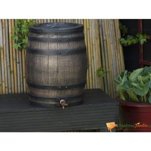 Nature regenton met hout-look 50 l 38x49,5 cm bruin