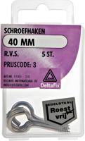 Schroefhaken 40mm rvs 5st - Deltafix