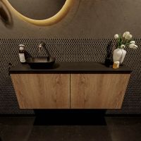 Mondiaz Fowy toiletmeubel 120cm washed oak met blad en waskom urban links zonder kraangat Mondiaz Fowy toiletmeubel 120cm washed oak met blad en waskom urban links zonder kraangat