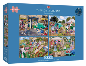 The Florist's Round Puzzel 4x 500 Stukjes