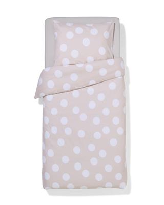 HEMA Dekbedovertrek 140x200/220cm Zacht Katoen Stippen Greige (beige)