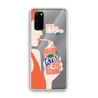 Peach please!: Samsung Galaxy S20 Transparant Hoesje