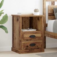 Nachtkastje met lade Oud hout 43 x 36 x 60 cm Bewerkt hout