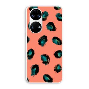 Pink Cheetah: Huawei P50 Transparant Hoesje