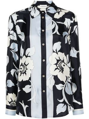 P.A.R.O.S.H. chemise en soie à fleurs - Bleu