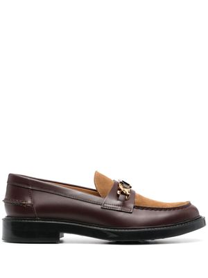 Tod's mocassins à plaque logo - Marron