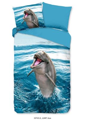Good Morning Kinderdekbedovertrek "dolfijn" - Blauw - (140x200/220 cm) - Katoen Good Morning Kinderdekbedovertrek "dolfijn" - Blauw - (140x200/220 cm) - Katoen