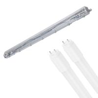 LED Waterdichte TL Armatuur met T8 Buizen - Velvalux Strela - 120cm - Dubbel - Koppelbaar - Waterdicht IP65 - 36W - Helder/Koud Wit 6500K