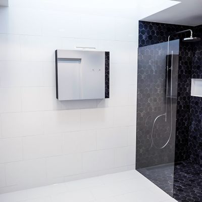 Spiegelkast Vico Cube | 80x70 cm | 1 Deur | Zonder verlichting | Zwart