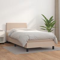 Boxspring met matras kunstleer cappuccinokleurig 100x200 cm