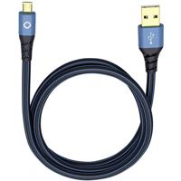 Oehlbach USB-kabel USB 2.0 USB-A stekker, USB-micro-B stekker 0.50 m Blauw Vergulde steekcontacten 9330 - thumbnail