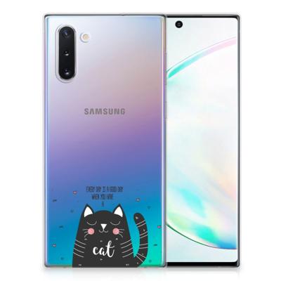 Samsung Galaxy Note 10 Telefoonhoesje met Naam Cat Good Day Samsung Galaxy Note 10 Telefoonhoesje met Naam Cat Good Day