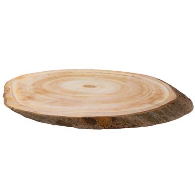 Decoratie boomschijf schijf hout - 42x27x3 cm - ovaal - hobby - met boomschors