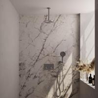 Brauer Brushed Edition Thermostatische Regendoucheset Inbouw - Hoofddouche 20 cm - Met Drukknoppen - Handdouche 3 Standen - Doucheslang - Wandaansluitbocht - Rvs