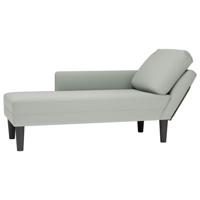 Chaise longue met kussen & rechterarmleuning fluweel lichtgrijs