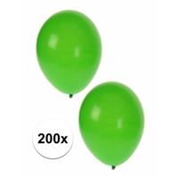 Feest ballonnen - groen - 200x stuks - ca. 27 cm - verjaardag versiering