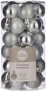 House Of Seasons Kerstballen Onbreekbaar Zilver 30 Stuks