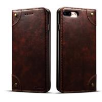 Voor iPhone 8 plus/7 plus barokke eenvoudige horizontale Flip lederen draagtas met houder & kaartsleuven & portemonnee (donker bruin)