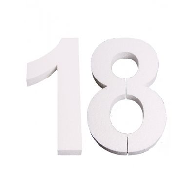 Cijfer drie van piepschuim 25 cm