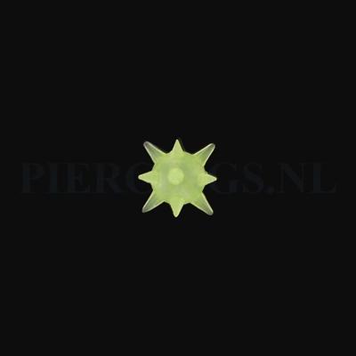 Tongpiercing tickler spike licht geel