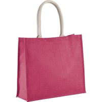 Fuchsia roze jute strandtas 42 cm   -