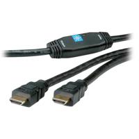 Roline 14.01.3465 HDMI-kabel HDMI Aansluitkabel HDMI-A-stekker, HDMI-A-stekker 30.00 m Zwart 4K UHD, Afgeschermd, Actief met signaalversterking - thumbnail