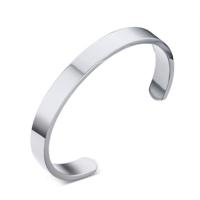 8mm breedte vrouwen mannen roestvrijstalen oppervlakte armband Bangle (zilver)