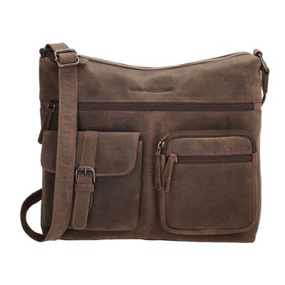 Hide & Stitches Idaho Cross body Shoulder bag-Dark Brown