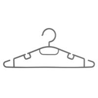Kledinghangers - 10x - grijs - kunststof?- 40 x 18 cm - kleerhangers