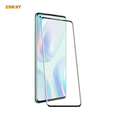 Voor OnePlus 8 ENKAY Hat-Prince 0.26mm 9H 3D Full Glue Explosieveilig Full Screen Curved Heat Bending Tempered Glass Film