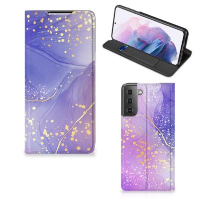 Bookcase voor Samsung Galaxy S21 Plus Watercolor Paars Bookcase voor Samsung Galaxy S21 Plus Watercolor Paars
