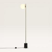 Staande lamp Elara marmo l - Met bol van handgemaakt opaalglas, voet van marmer - Zweeft als een maan door de ruimte - Voor binnengebruik