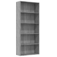 vidaXL Boekenkast 80x30x189 cm bewerkt hout grijs sonoma eikenkleurig - thumbnail