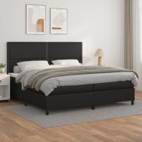 Boxspring met matras kunstleer zwart 200x200 cm