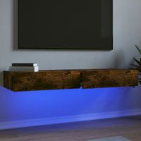 Tv-meubels 2 st met LED 60x35x15,5 cm gerookt eikenkleur - thumbnail