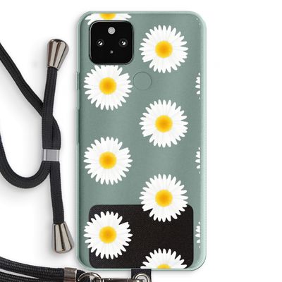 Margrietjes: Pixel 5a 5G Transparant Hoesje met koord