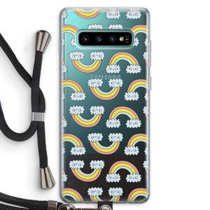 Regenboog: Samsung Galaxy S10 Plus Transparant Hoesje met koord