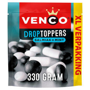 Venco Droptoppers Salmiak & Mint XL 330g bij Jumbo