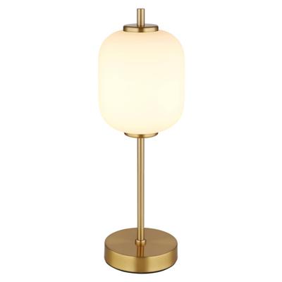 Globo Gouden tafellampEwald wit glas Ø 13,5cm - 15217T