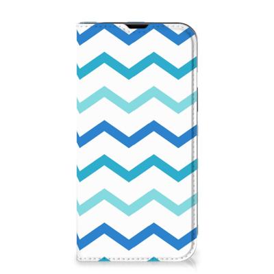 iPhone 14 | Hoesje met Magneet | Zigzag Blauw
