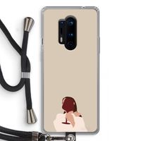 I drink wine: OnePlus 8 Pro Transparant Hoesje met koord