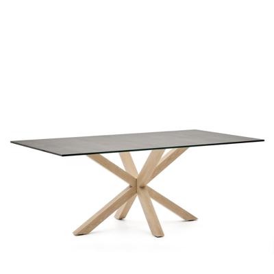 Kave Home Eettafel 'Argo' Iron Moss Keramiek, 200 x 100cm, kleur Naturel