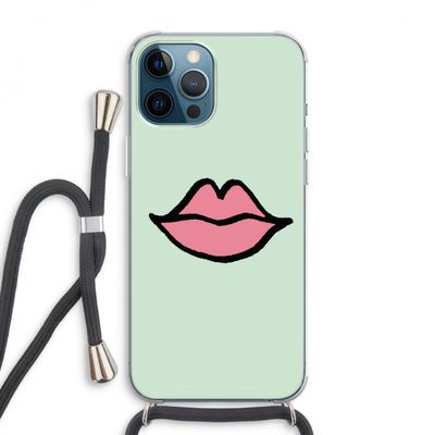 Kusje: iPhone 12 Pro Max Transparant Hoesje met koord