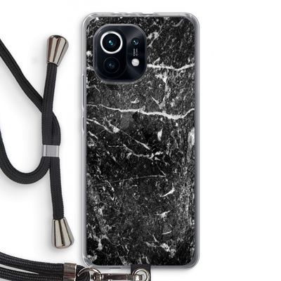 Zwart marmer: Xiaomi Mi 11 Transparant Hoesje met koord